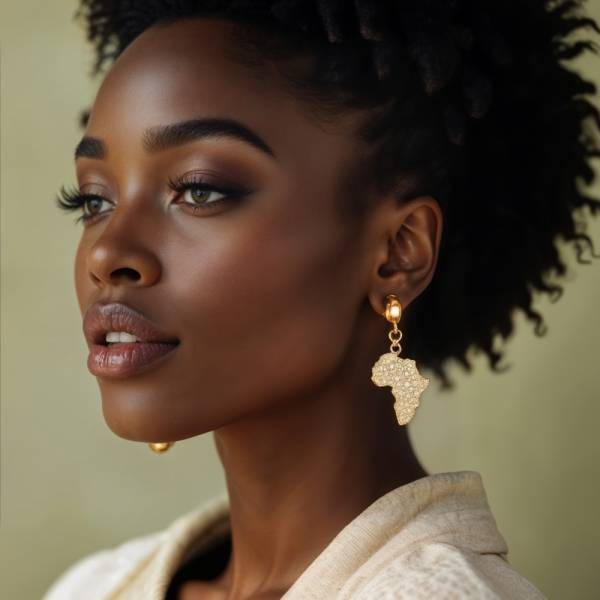 Boucles d'oreilles en forme du continent africain